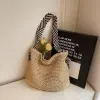Cross-border straw weaving bag, niche straw weaving bag, women's summer versatile vacation weaving bag, lazy style single-shoulder commuting tote bag, large capacity vacation style tote single-shoulder bag, women's handmade straw weaving bag Application Scenario
